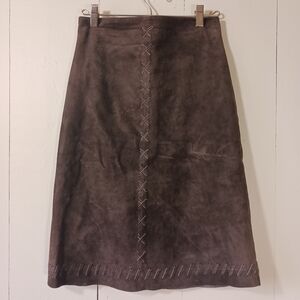 Vintage brown suede skirt